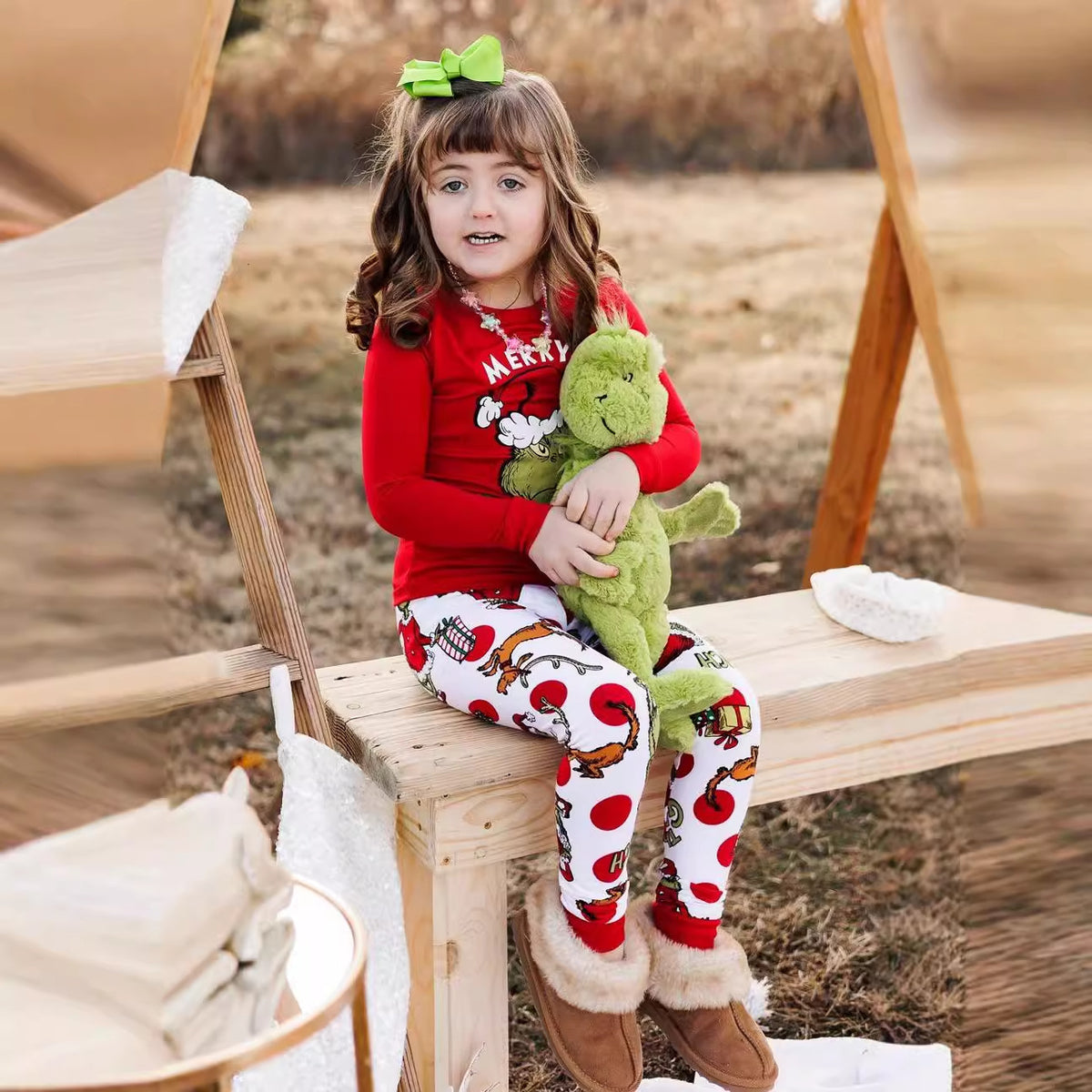 Grinch Family Matching Christmas Pajamas for Adults, Kids & Pets