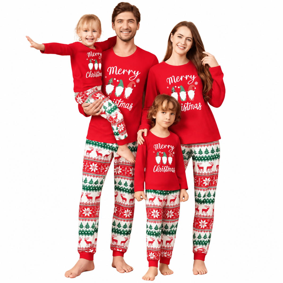 Christmas Reindeer Print Family Matching Christmas Pajamas