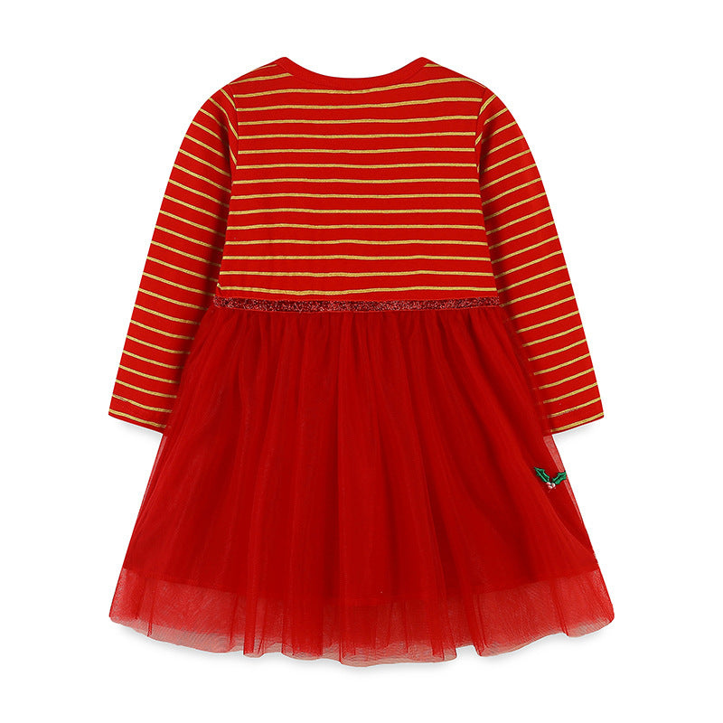 Girls' Christmas Reindeer Tulle Dress