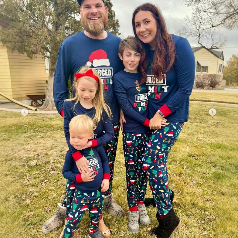 Christmas Hats Christmas Trees Print Family Matching Christmas Pajamas