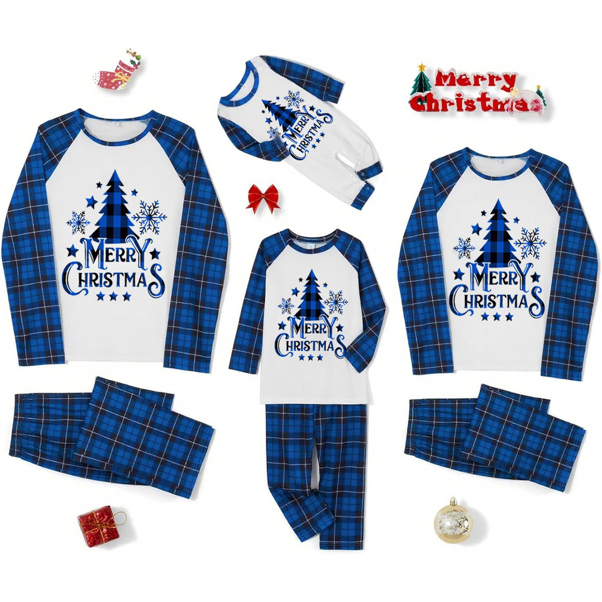 Classic Plaid Christmas Tree Matching Christmas Pajamas