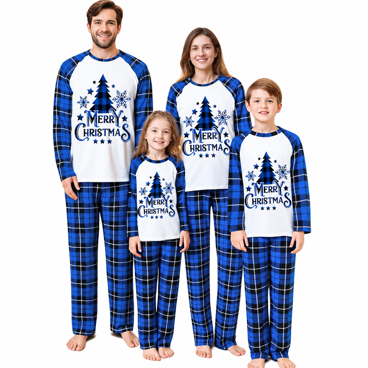 Classic Plaid Christmas Tree Matching Christmas Pajamas