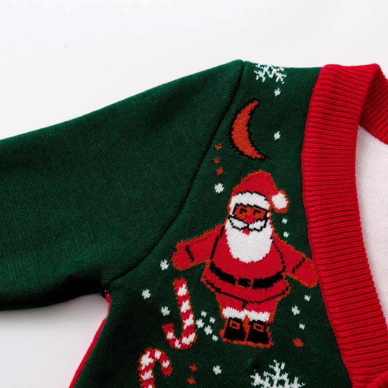 Boys & Girls' Christmas Gingerman Snowman Knit Cardigan