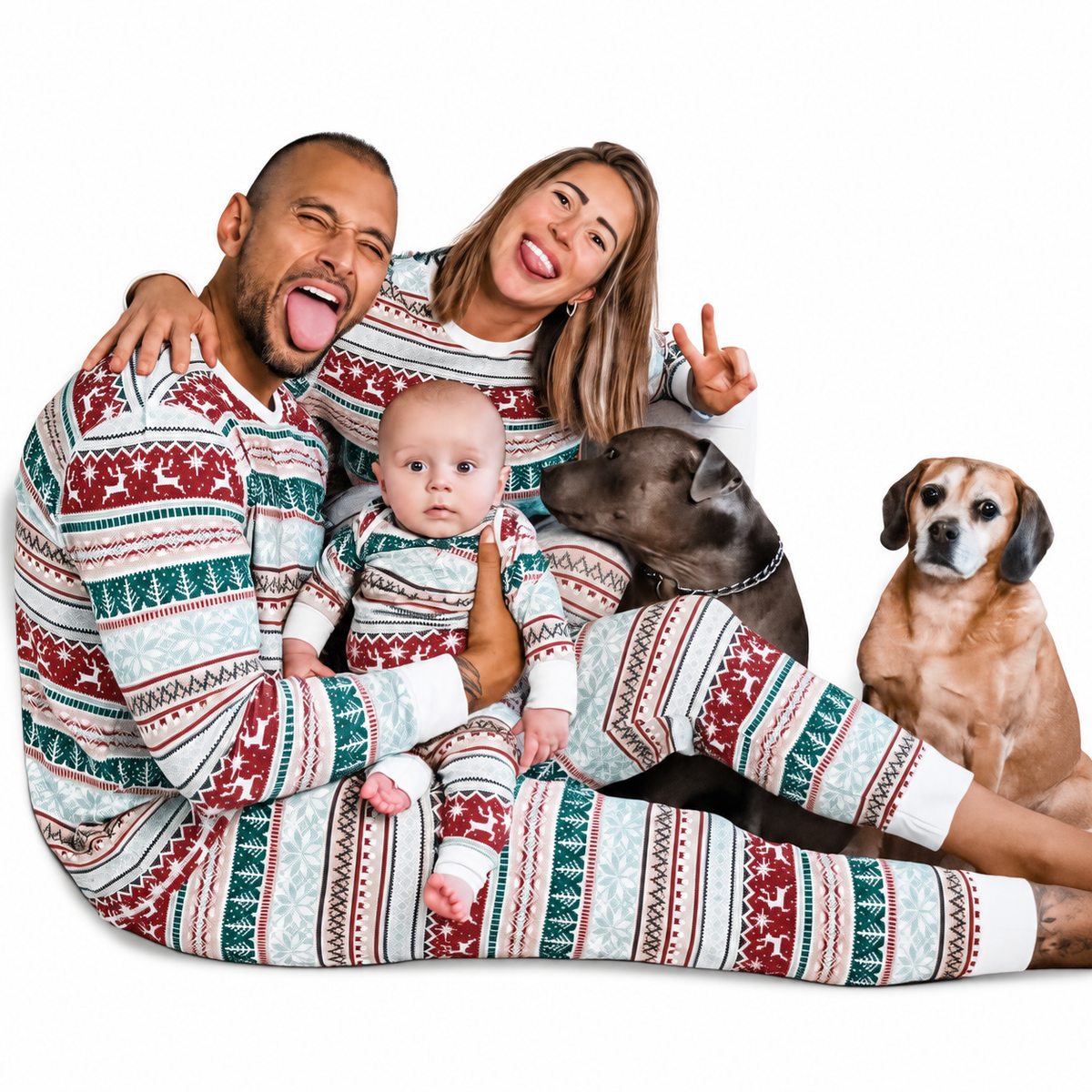 Festive Fair Isle Family Matching Christmas Pajamas
