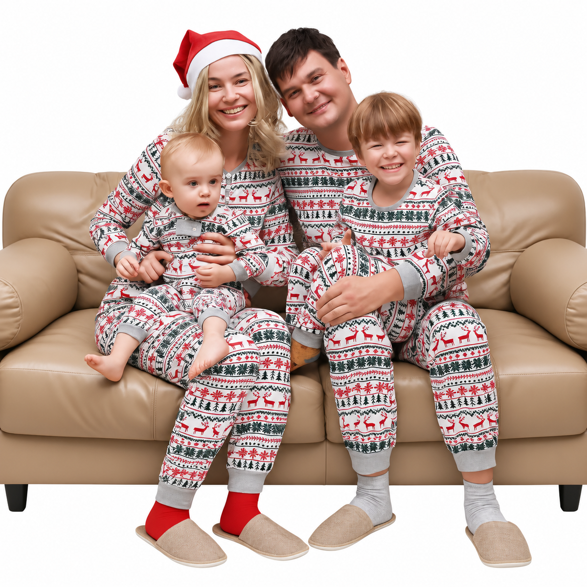 Christmas Reindeer Christmas Tree Family Matching Christmas Pajamas