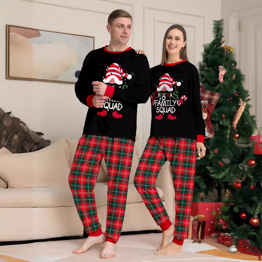 Santa Hat Red & Green Plaid Family Matching Christmas Pajamas