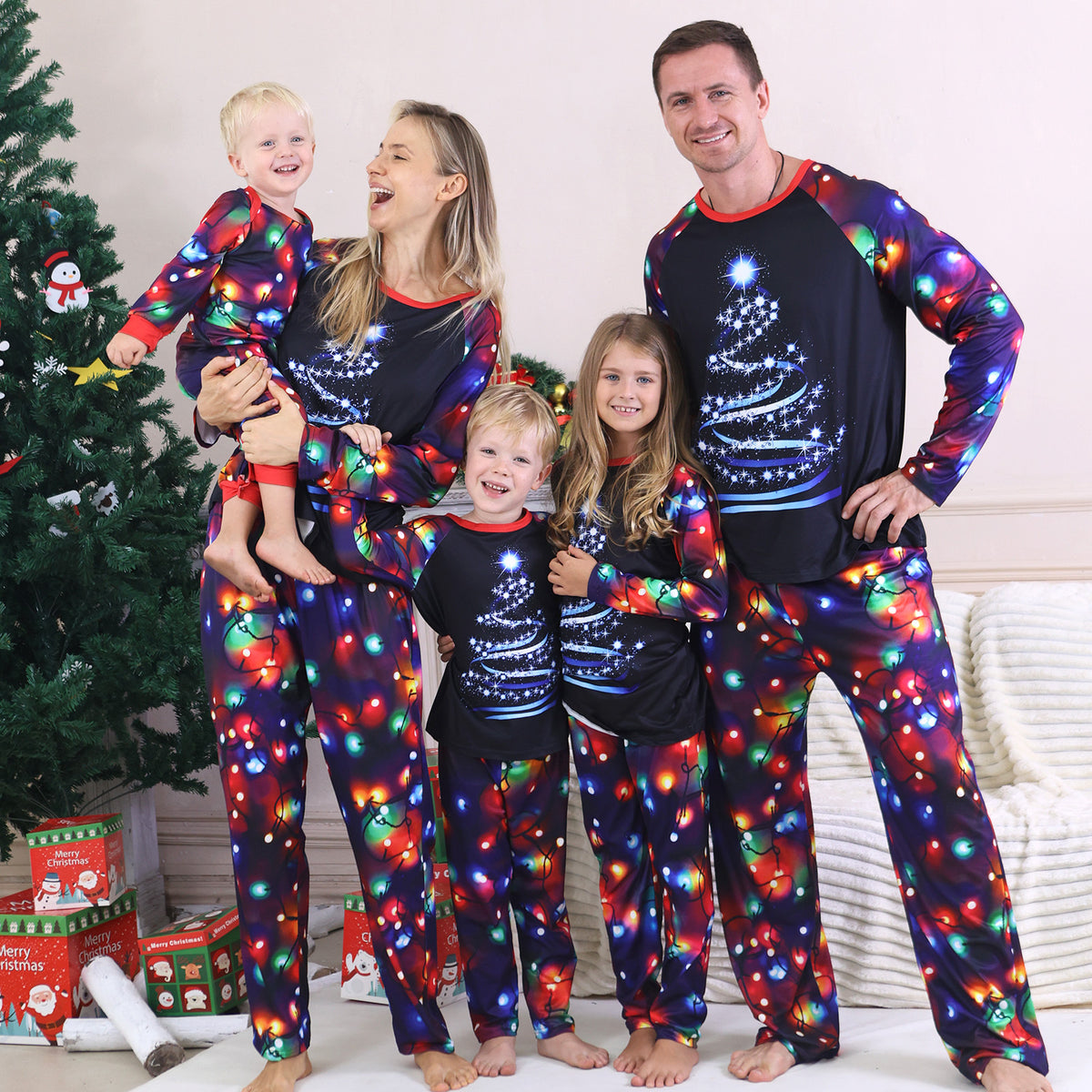 Light-Up Christmas Tree Family Matching Christmas Pajamas