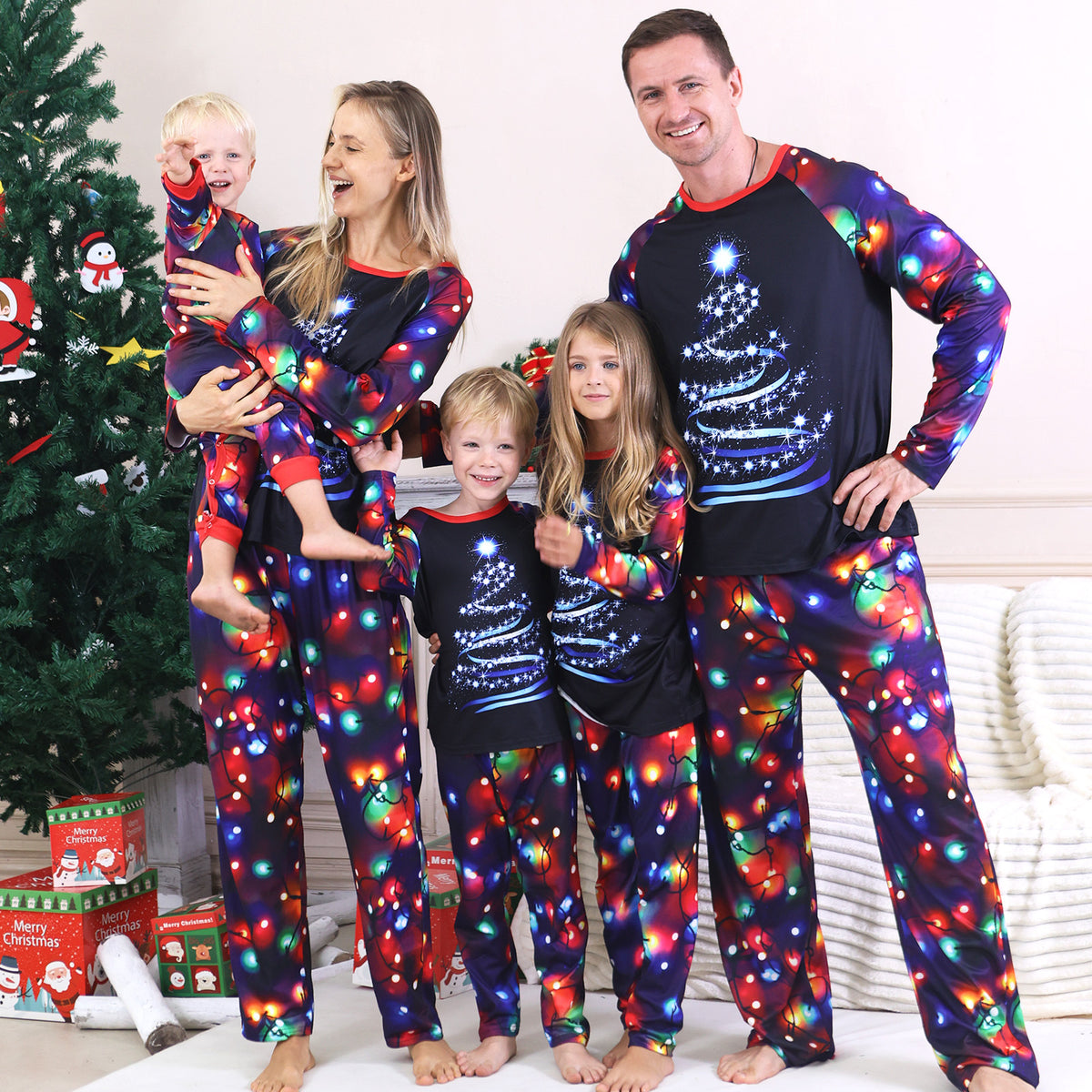 Light-Up Christmas Tree Family Matching Christmas Pajamas