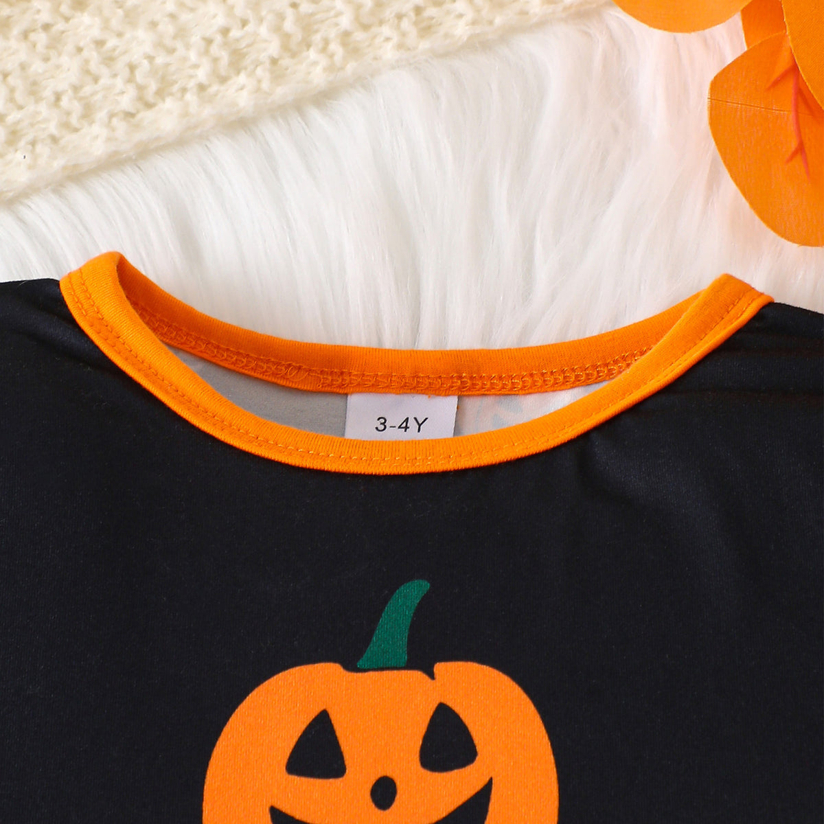 Skull & Pumpkin Print Long Sleeve Top & Pants Set