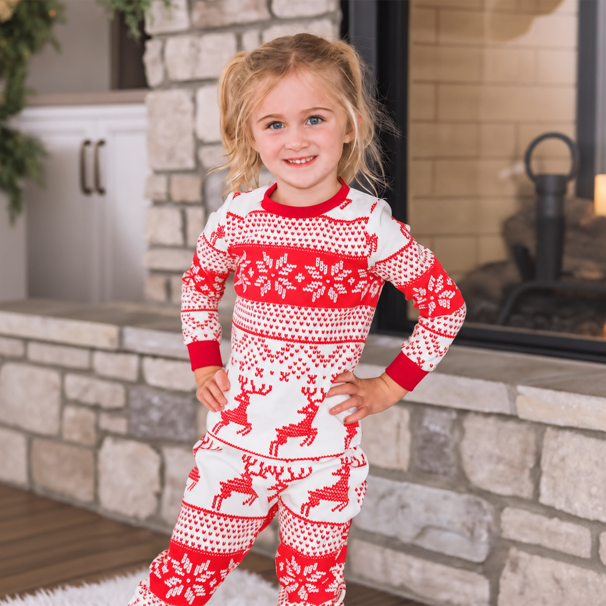 Christmas Reindeer Snowflakes Family Matching Christmas Pajamas