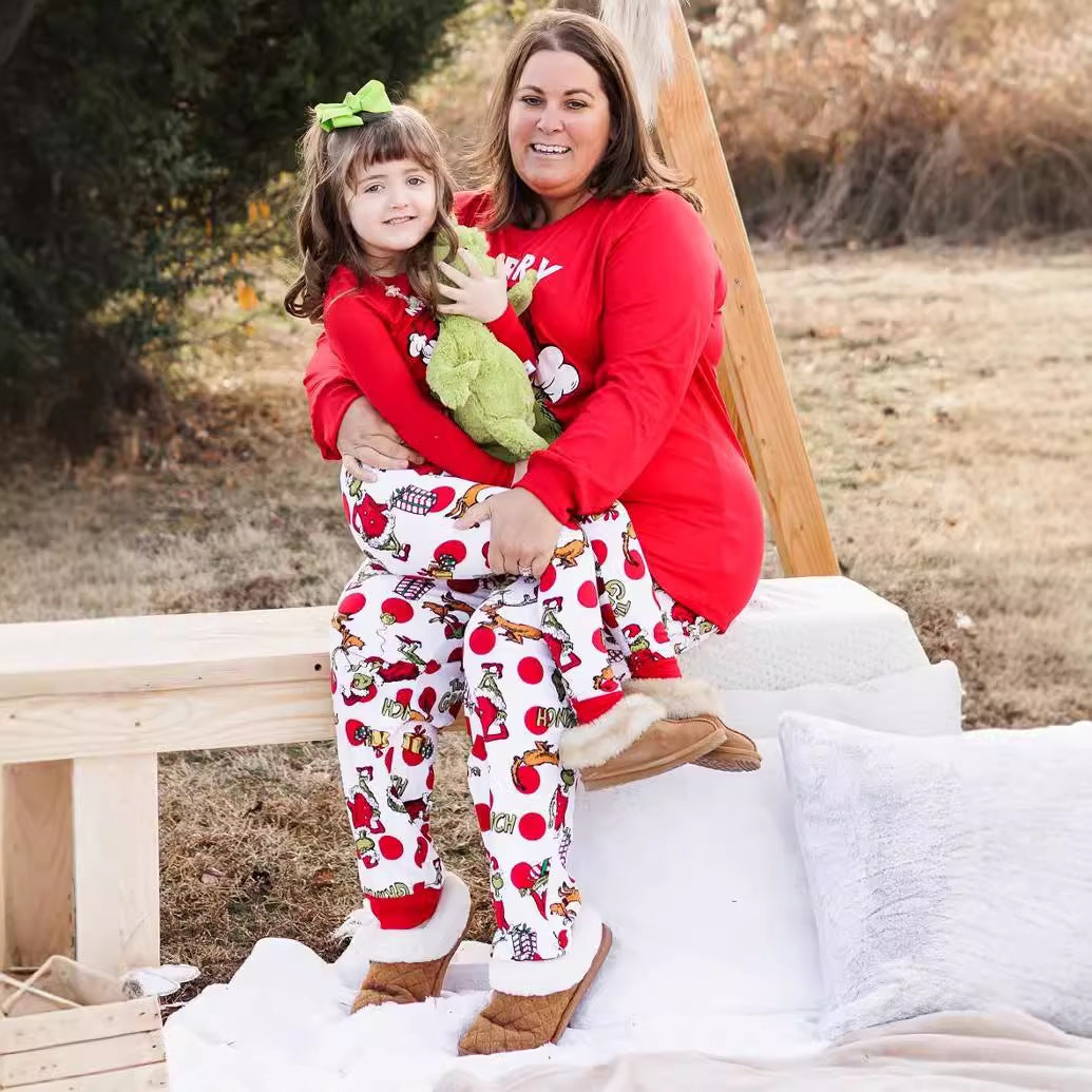 Grinch Family Matching Christmas Pajamas for Adults, Kids & Pets