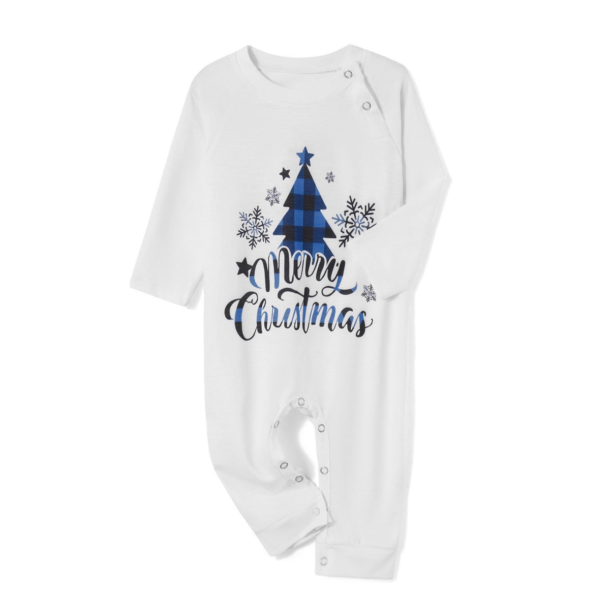Blue Christmas Tree Plaid Family Matching Christmas Pajamas