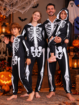 Black Skeleton Family Matching Halloween Pajamas