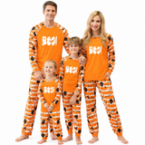 Orange Pumkins Pajamas Family Matching Halloween Pajamas