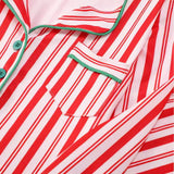 Red Vertical Stripes Family Matching Christmas Pajamas