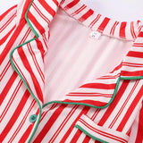 Red Vertical Stripes Family Matching Christmas Pajamas