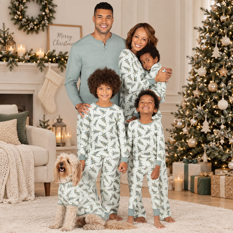 Christmas Tree Print Green Family Matching Christmas Pajamas