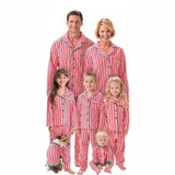 Red Vertical Stripes Family Matching Christmas Pajamas