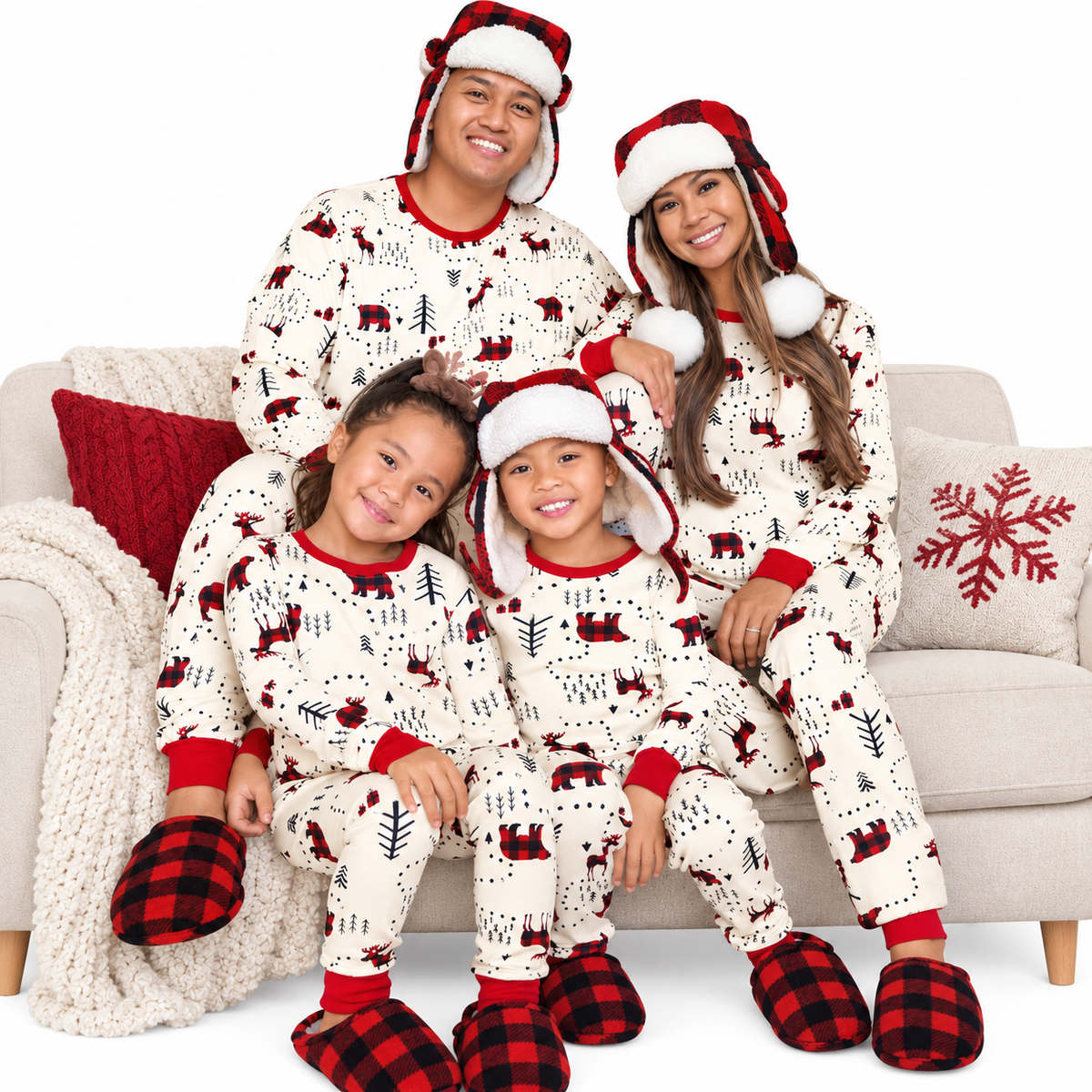 Christmas Tree Print Bear Family Matching Christmas Pajamas
