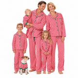 Red Vertical Stripes Family Matching Christmas Pajamas