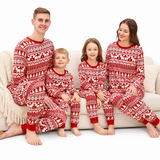 Red Reindeer Fair Isle Family Matching Christmas Pajamas
