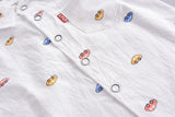 Boys' Cartoon Print Shirt & Denim Pants 2-Piece Outfit
