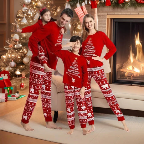 Red Christmas Tree Family Matching Christmas Pajamas