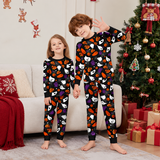 Little Devil Pumpkin Wizard Print Family Matching Halloween Pajamas