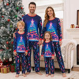 Colorful Christmas Tree & Reindeer Matching Pajamas for Adults, Kids & Pets
