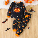 All-Over Pumpkin Print Long Sleeve Top & Pants Set