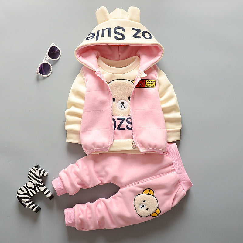 Cute Bear 3-Piece Outfit Set for Babies & Toddlers
