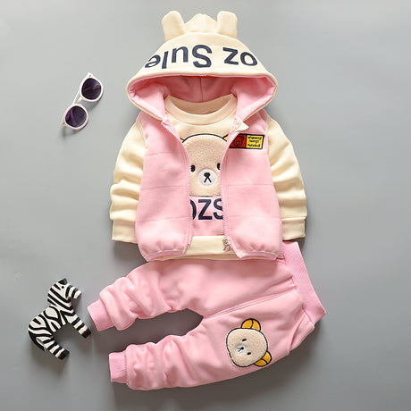 Cute Bear 3-Piece Outfit Set for Babies & Toddlers