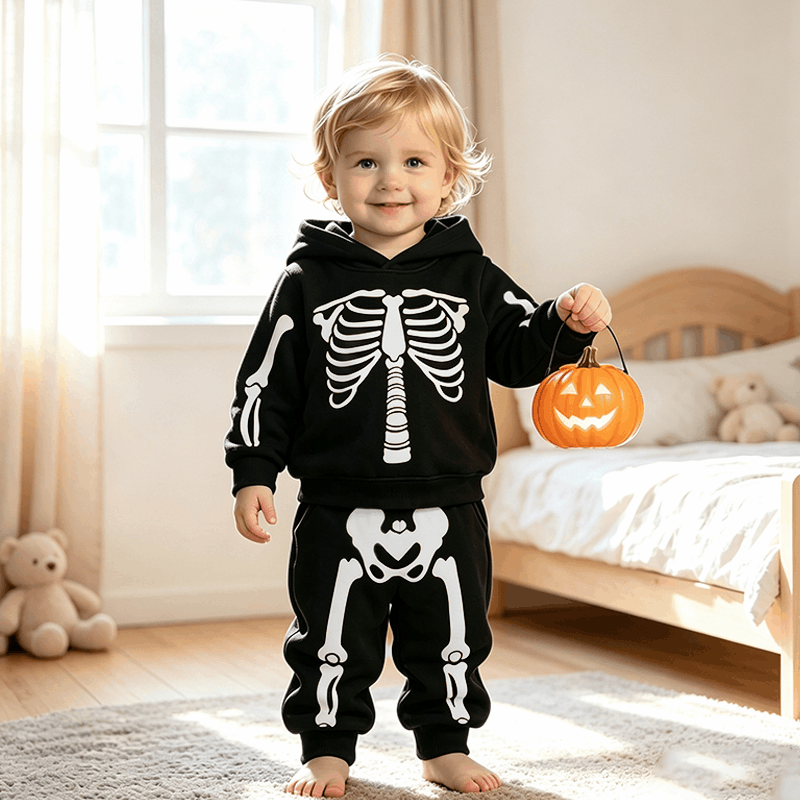 Glow Skeleton Halloween Two-Piece Set