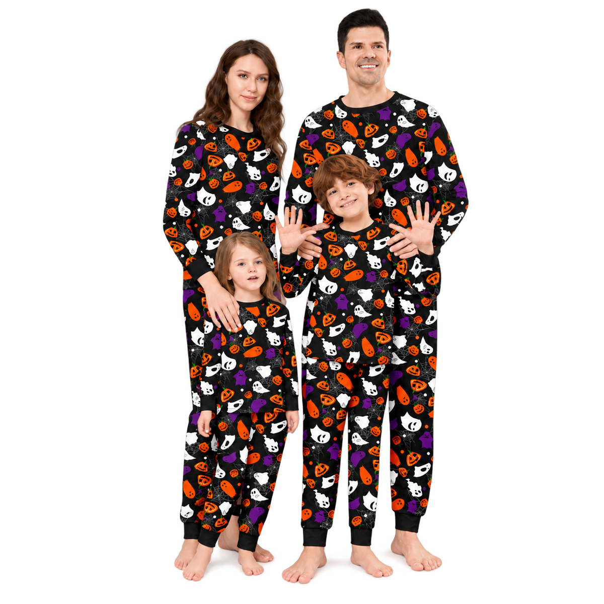 Little Devil Pumpkin Wizard Print Family Matching Halloween Pajamas