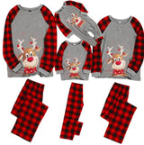 Christmas Reindeer Plaid Print Family Matching Christmas Pajamas