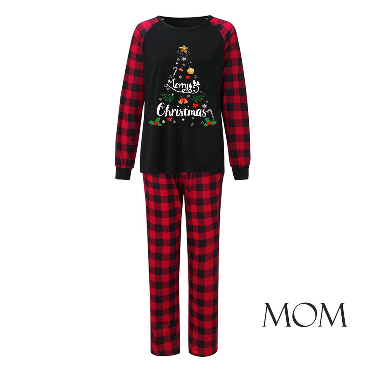 Red Plaid Christmas Tree Family Matching Christmas Pajamas for Adults, Kids & Pets