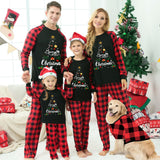 Red Plaid Christmas Tree Family Matching Christmas Pajamas for Adults, Kids & Pets