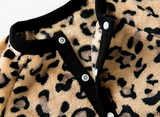 Fleece-Lined Long Sleeve Leopard Print Baby Bodysuit