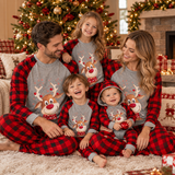 Christmas Reindeer Plaid Print Family Matching Christmas Pajamas