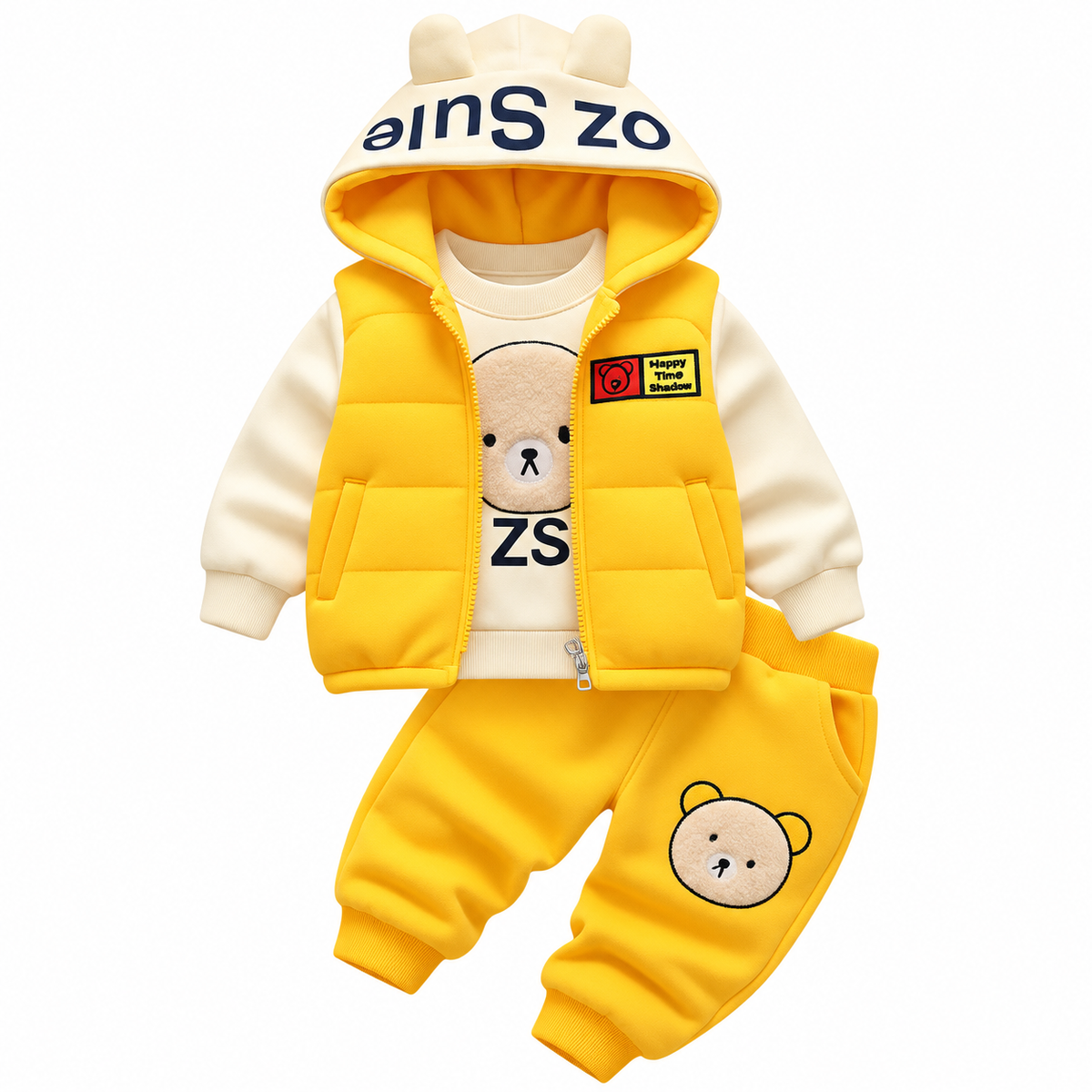 Cute Bear 3-Piece Outfit Set for Babies & Toddlers