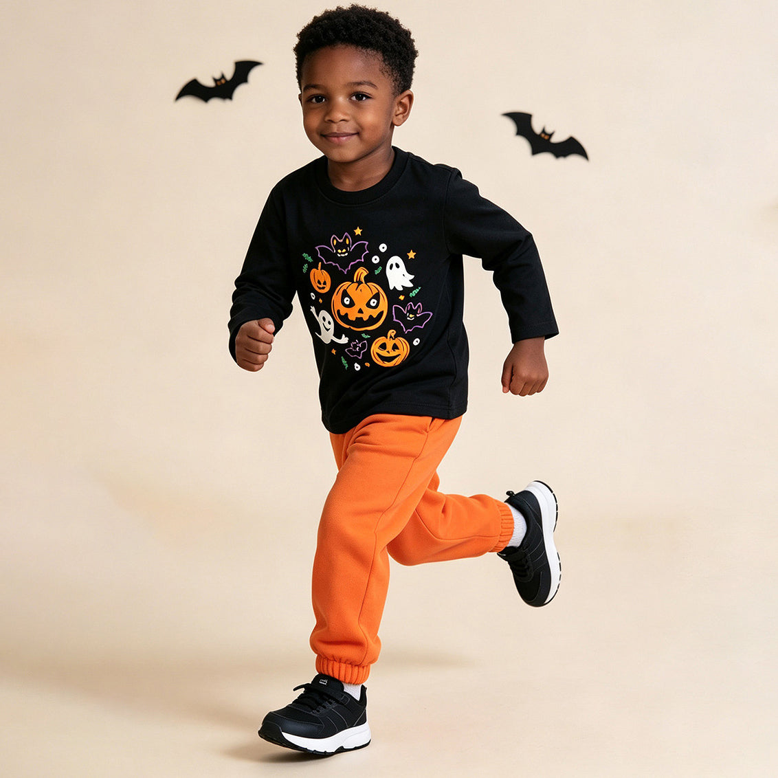 Glow-in-the-Dark Halloween Pumpkin Ghost Pullover Hoodie