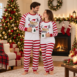 Christmas Reindeer Stripes Print Family Matching Christmas Pajamas