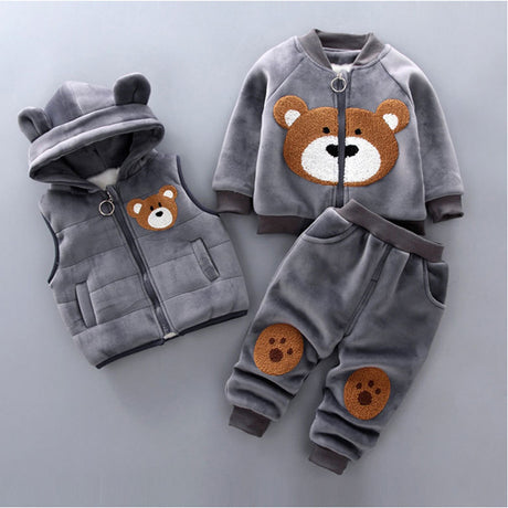 Fleece-Lined Bear 3-Piece Winter Outfit for Babies & Toddlers