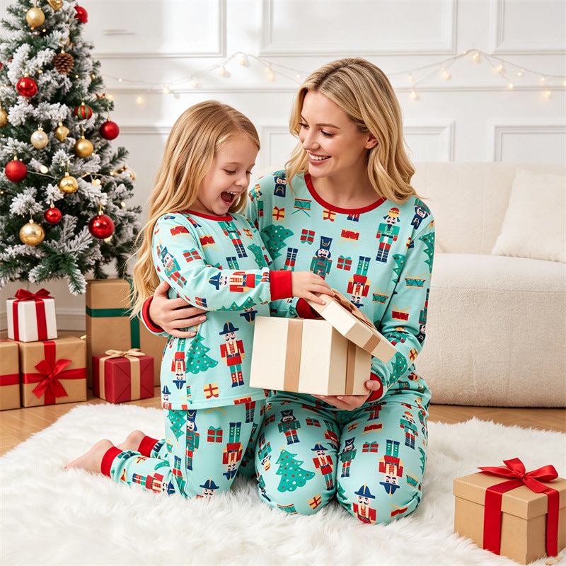 Christmas Nutcracker & Tree Print Family Matching Pajamas