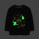 Glow-in-the-Dark Halloween Pumpkin Ghost Pullover Hoodie