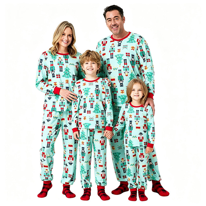 Christmas Nutcracker & Tree Print Family Matching Pajamas