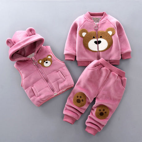 Fleece-Lined Bear 3-Piece Winter Outfit for Babies & Toddlers