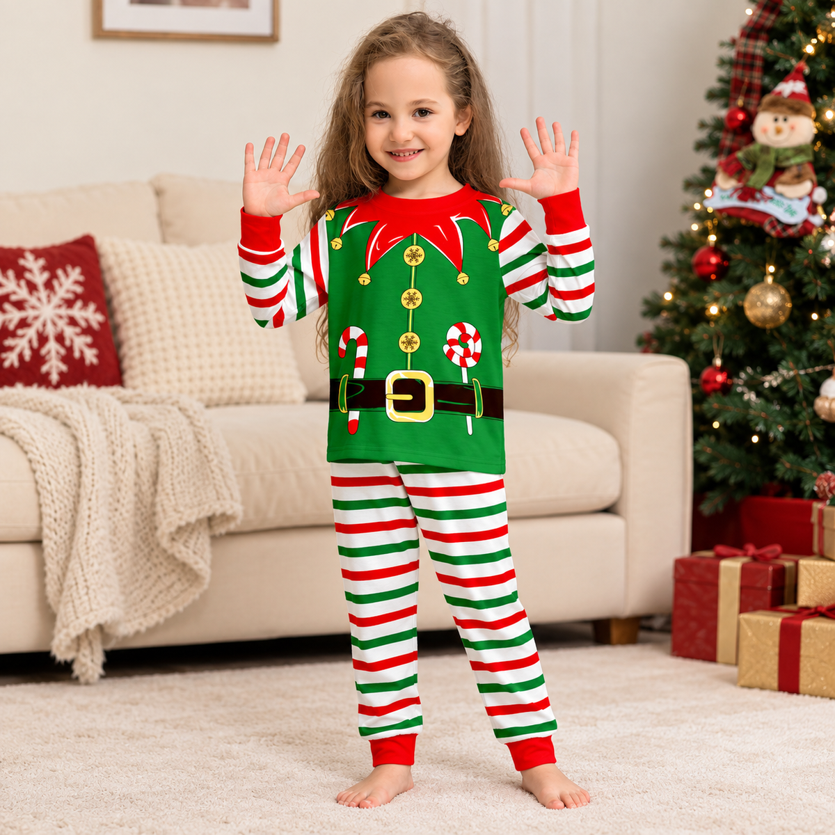 Festive Elf Family Matching Pajamas