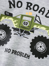 Boys' Car Print Hooded Long Sleeve Sweatshirt