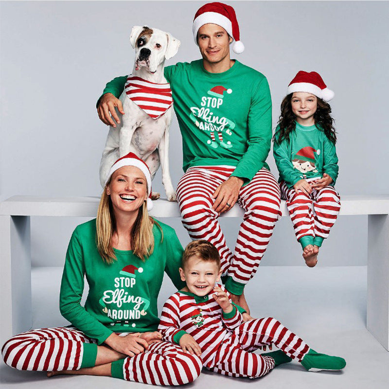 STOPElfingAROUND Prints Family Matching Christmas Pajamas for Adults, Kids & Pets
